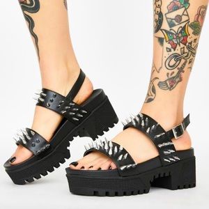 Dolls Kill Total Annihilation Platform Gothic Spiked Sandals - Worn once